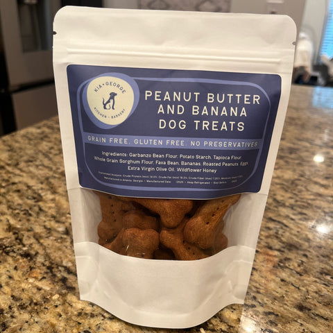 Peanut Butter and Banana Dog Treats (Grain Free / Gluten Free) - 3.5 oz.